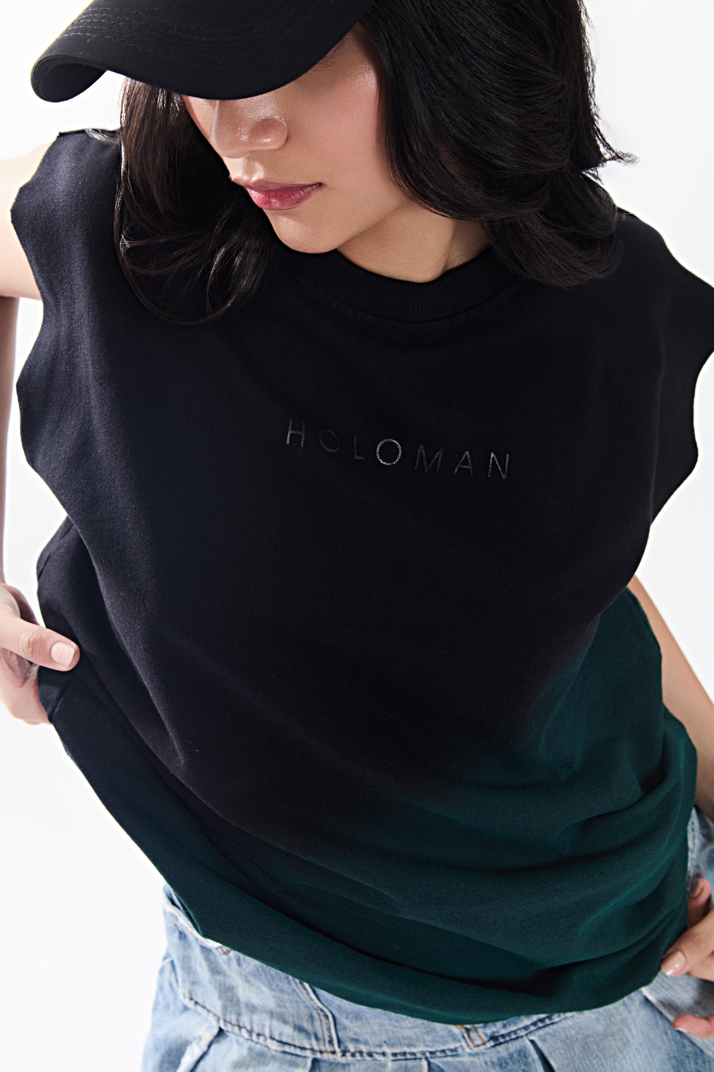 Ombré Tank- Black/Green