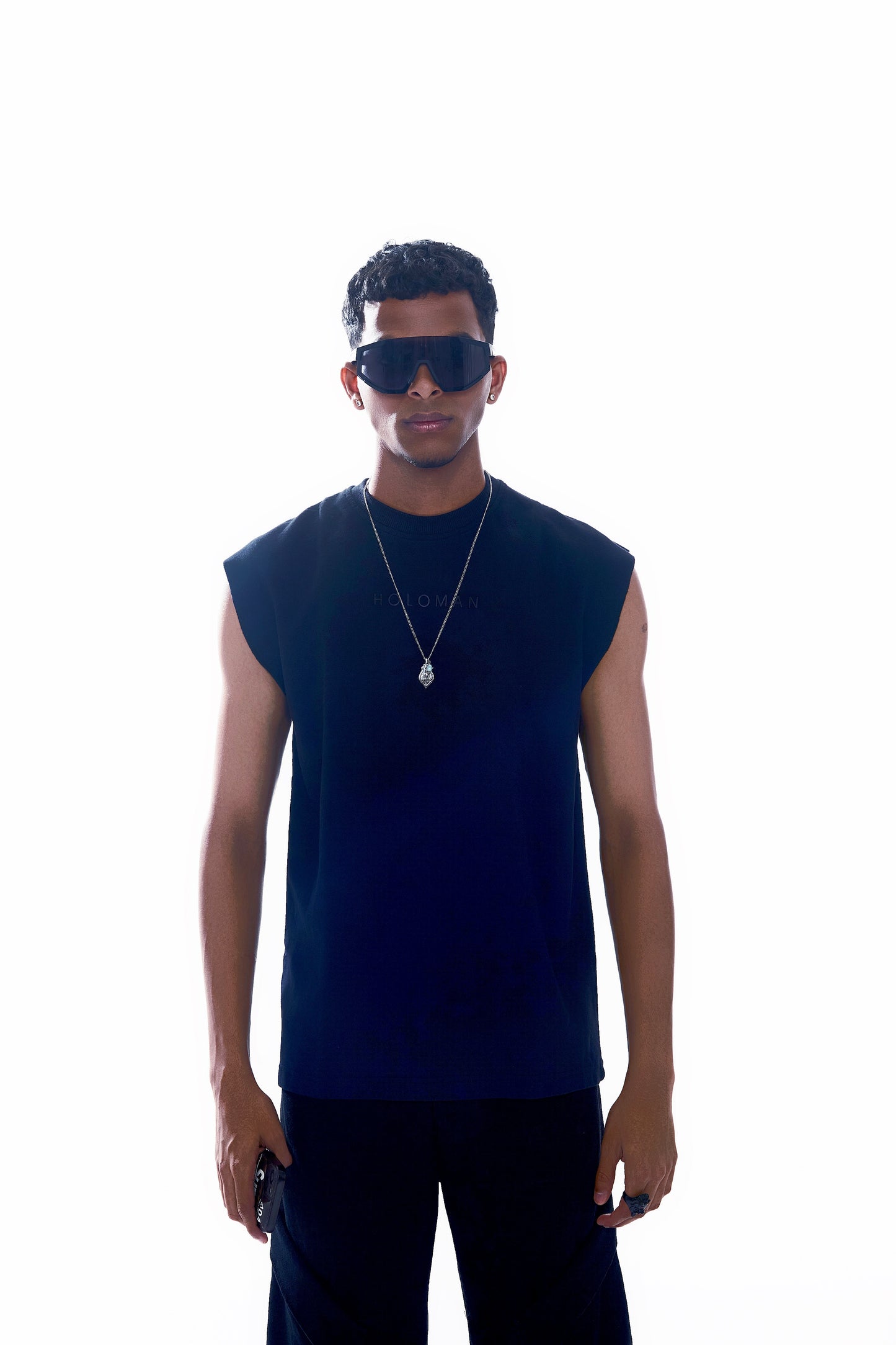 Ombré Tank- Black/Blue