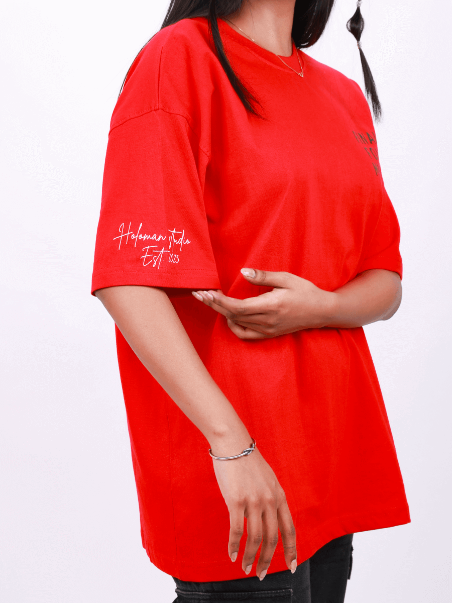 FOUND MYSELF OVERSIZED T-SHIRT- RED