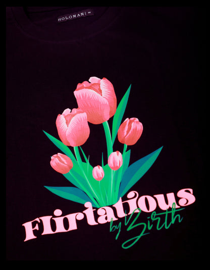 FLIRTATIOUS OVERSIZED T-SHIRT- BLACK