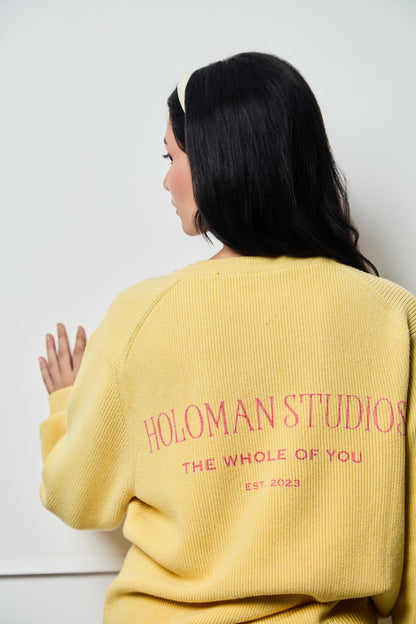 YELLOW COTTON KNIT JUMPER