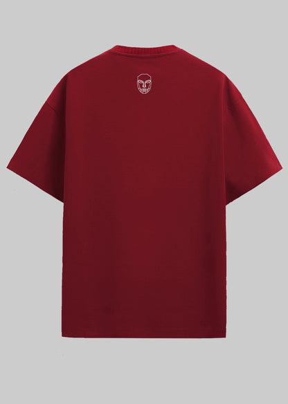 ESCAPE OVERSIZED T-SHIRT- BURGUNDY