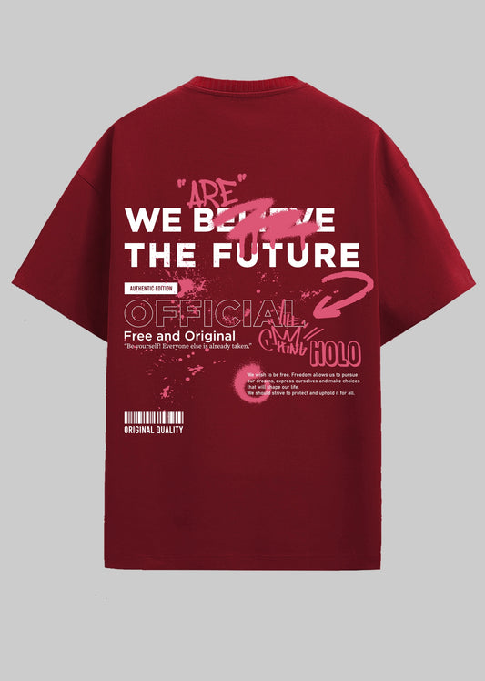 WE THE FUTURE OVERSIZED T-SHIRT- BURGUNDY