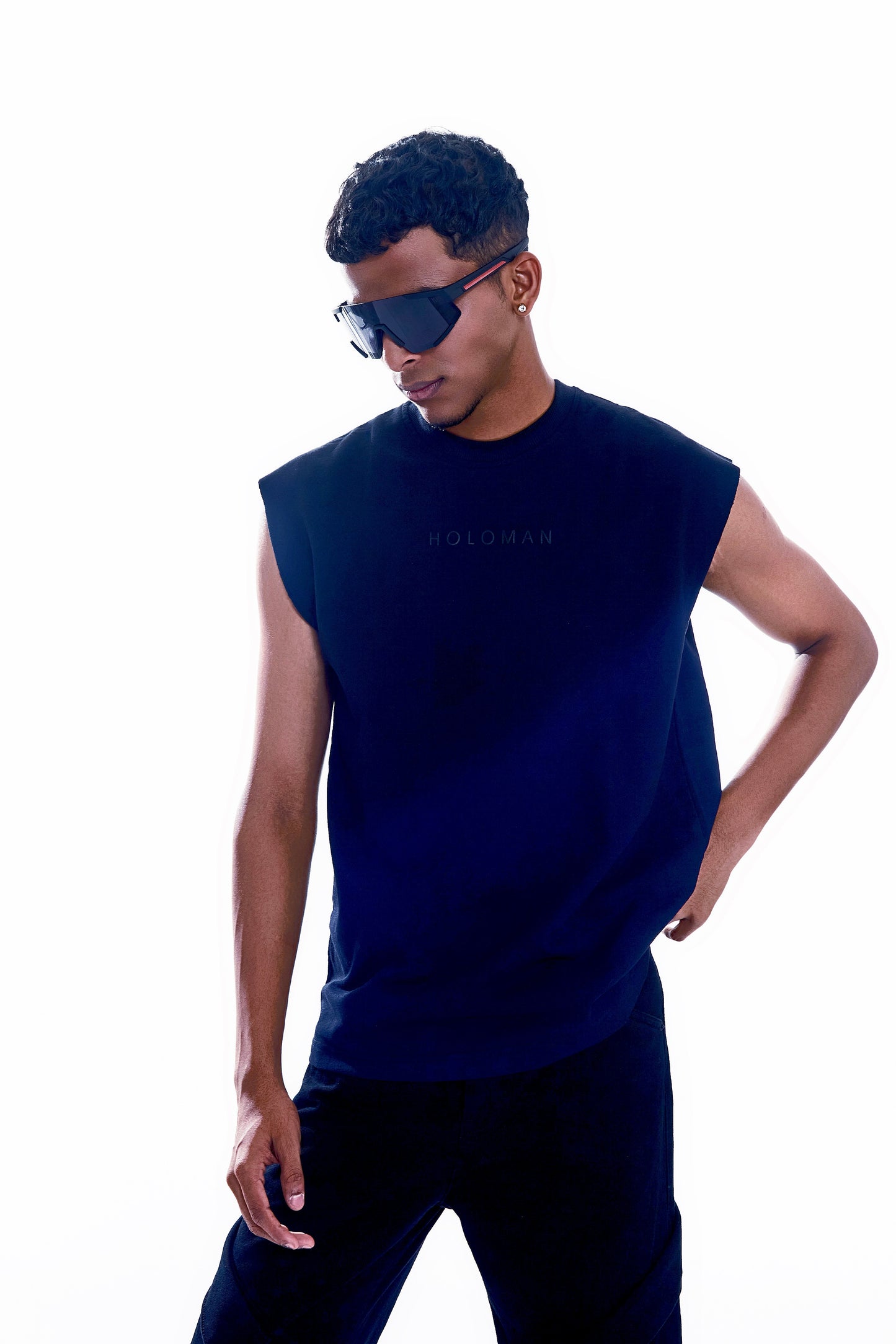Ombré Tank- Black/Blue