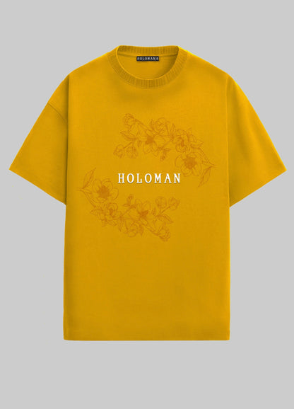 STEM OF LIFE OVERSIZED T-SHIRT- MUSTARD  YELLOW