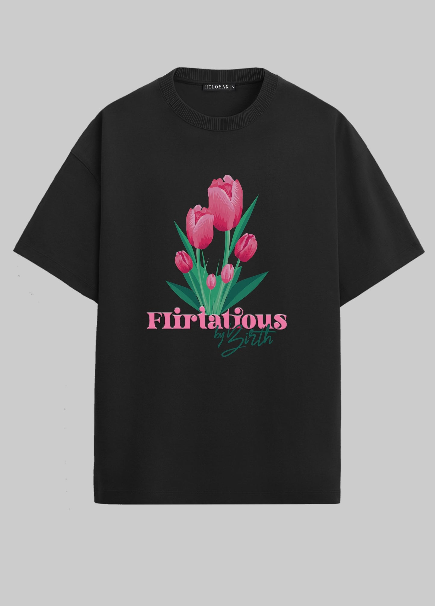 FLIRTATIOUS OVERSIZED T-SHIRT- BLACK