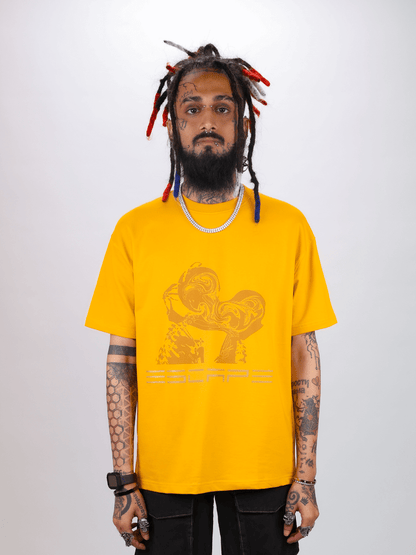 ESCAPE OVERSIZED T-SHIRT- MUSTARD  YELLOW