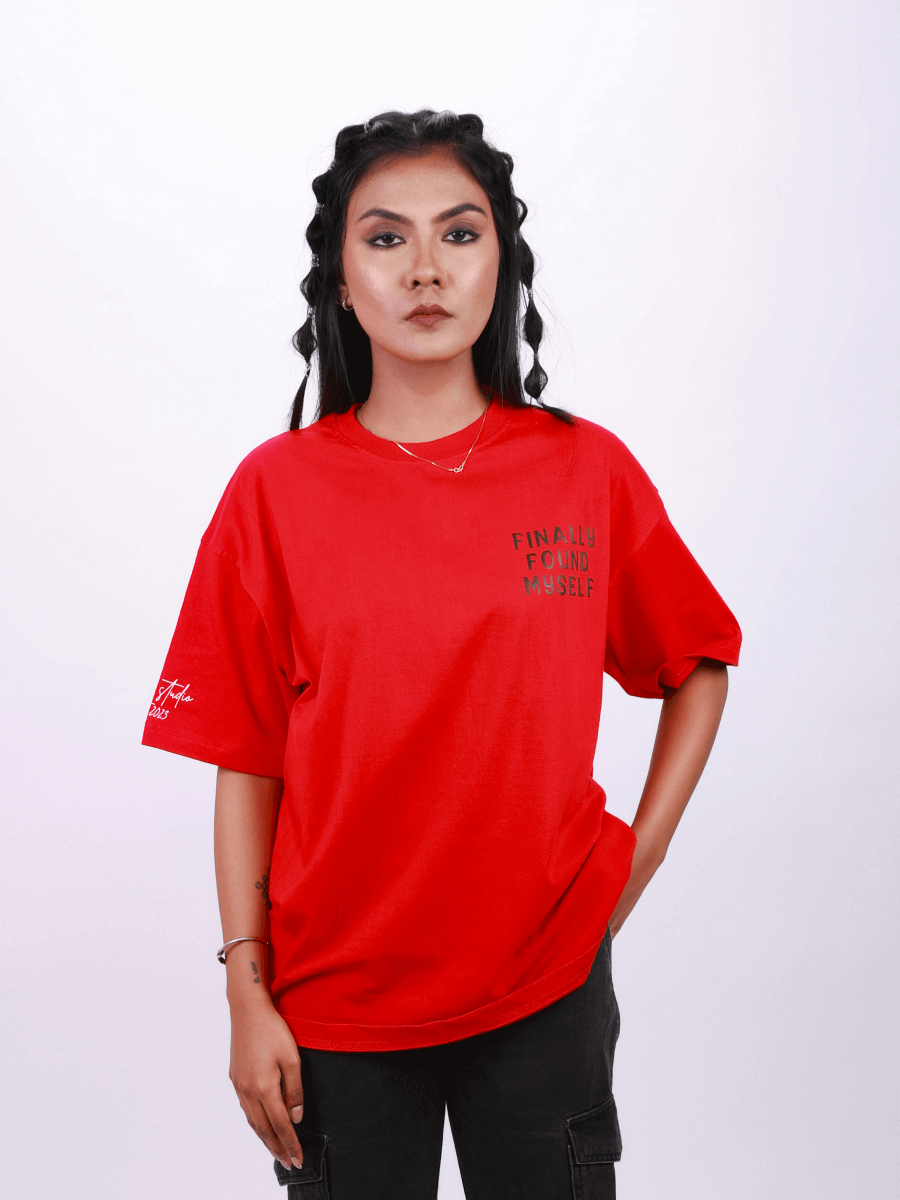 FOUND MYSELF OVERSIZED T-SHIRT- RED