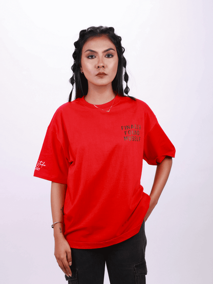FOUND MYSELF OVERSIZED T-SHIRT- RED