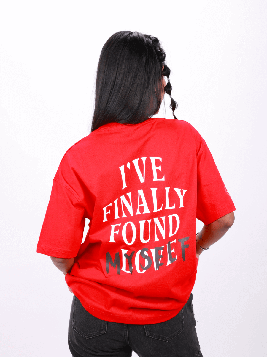 FOUND MYSELF OVERSIZED T-SHIRT- RED