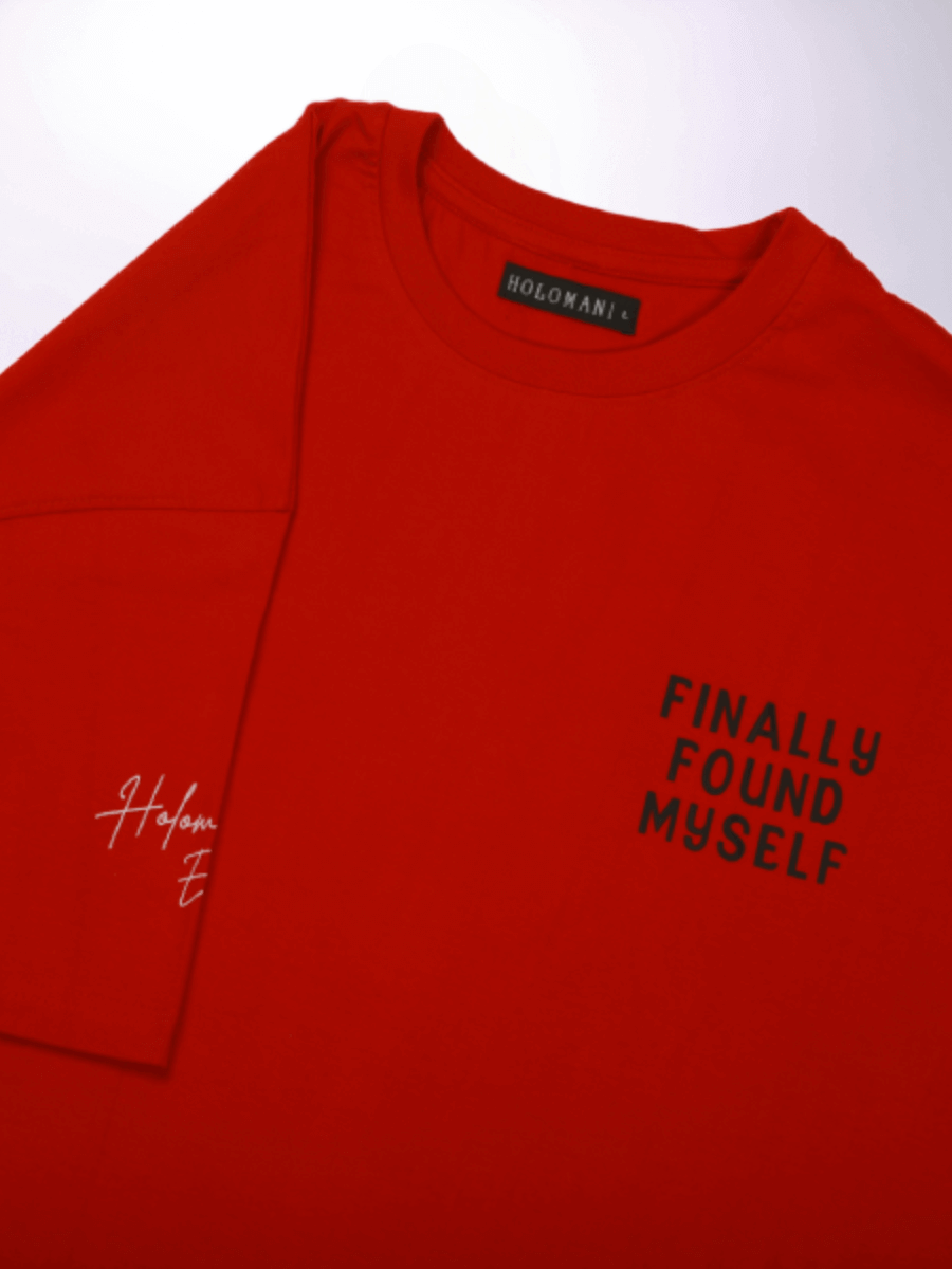 FOUND MYSELF OVERSIZED T-SHIRT- RED