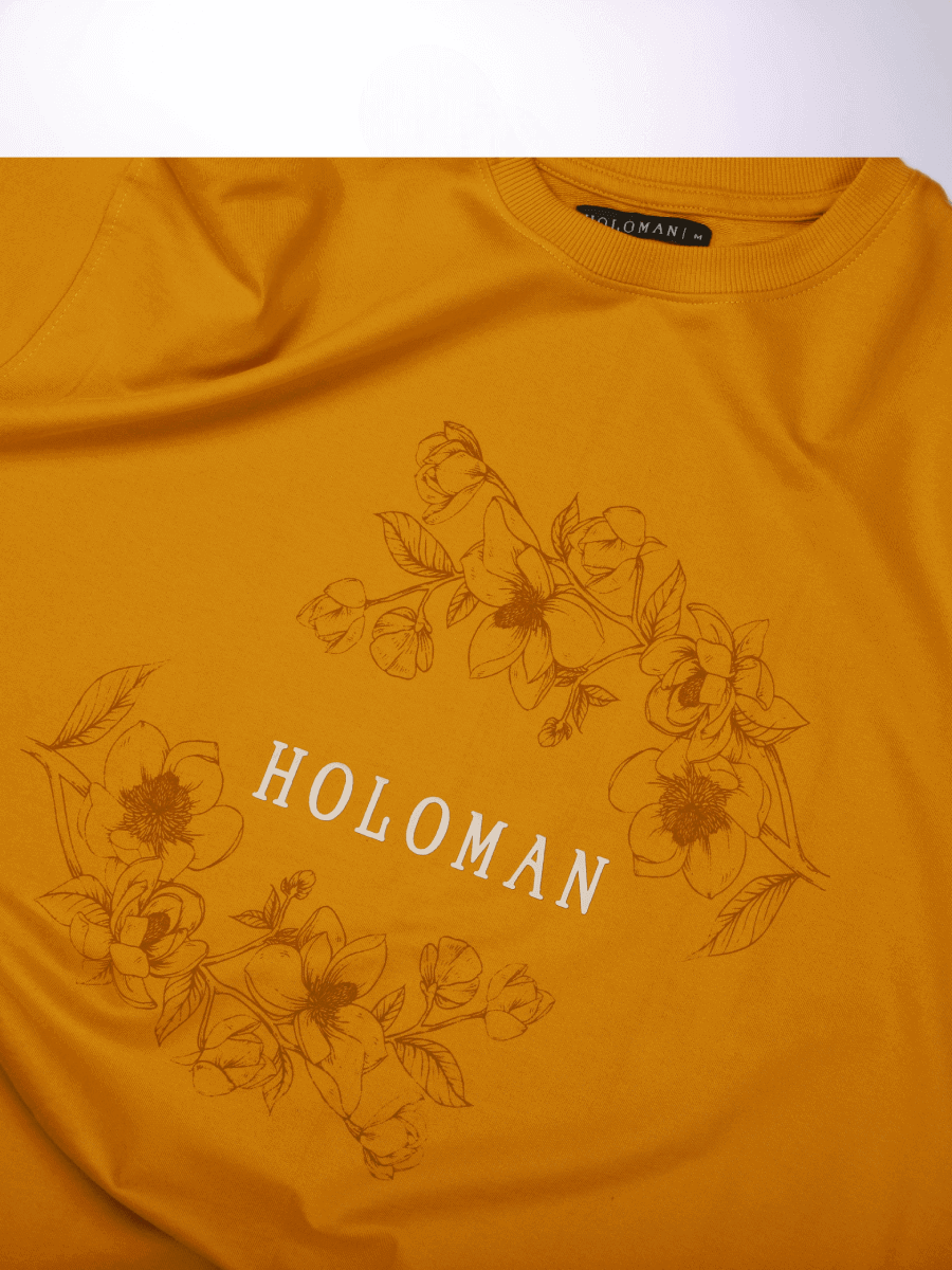 STEM OF LIFE OVERSIZED T-SHIRT- MUSTARD  YELLOW